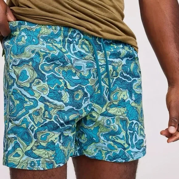 Cotopaxi Men's Brinco 5" Print Shorts Gulf/Kelp Blue Green L Large Hiking Swim - Picture 1 of 10